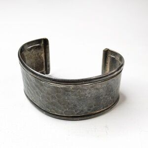 Sterling Silver Hammered Textured Cuff Bracelet